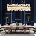 Arsenio Oval Crystal Chandelier-MEET LIGHTING