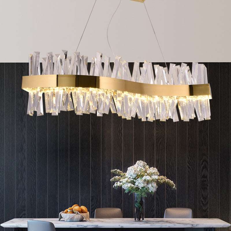 Arsenio Wave Crystal Chandelier-Meet Lighting