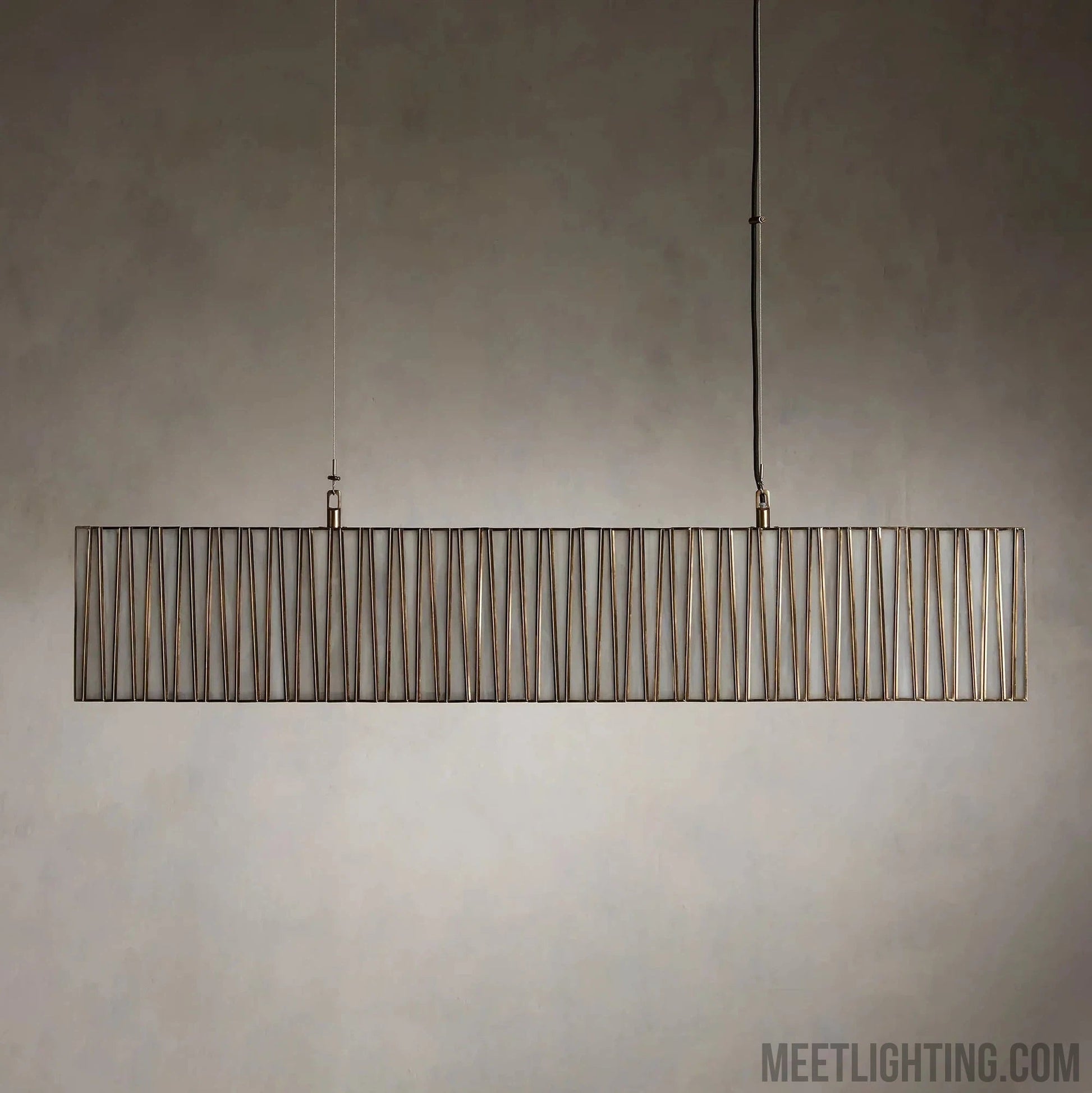 Art Glass Jeunet Rectangular Chandelier-Meet Lighting