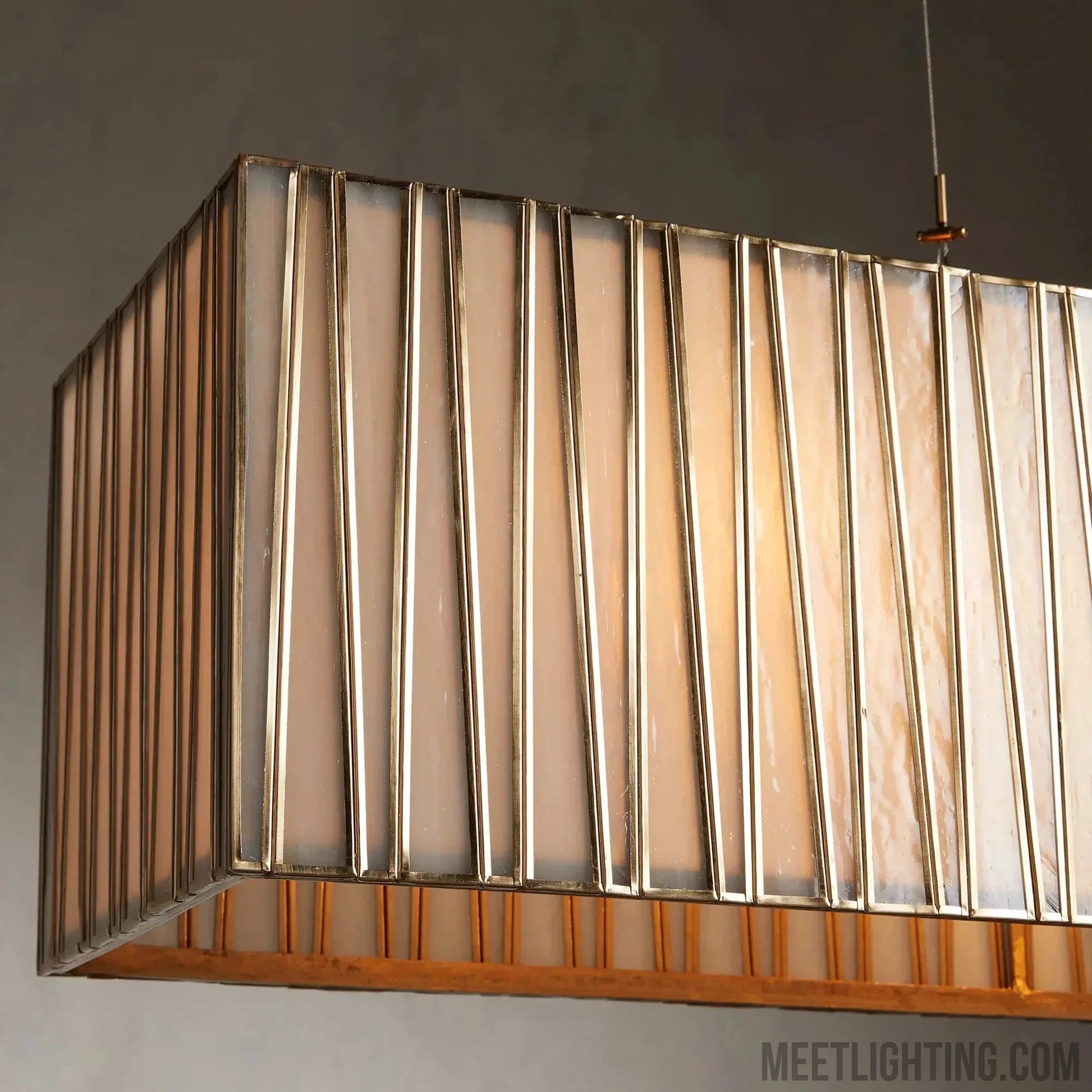 Art Glass Jeunet Rectangular Chandelier-Meet Lighting