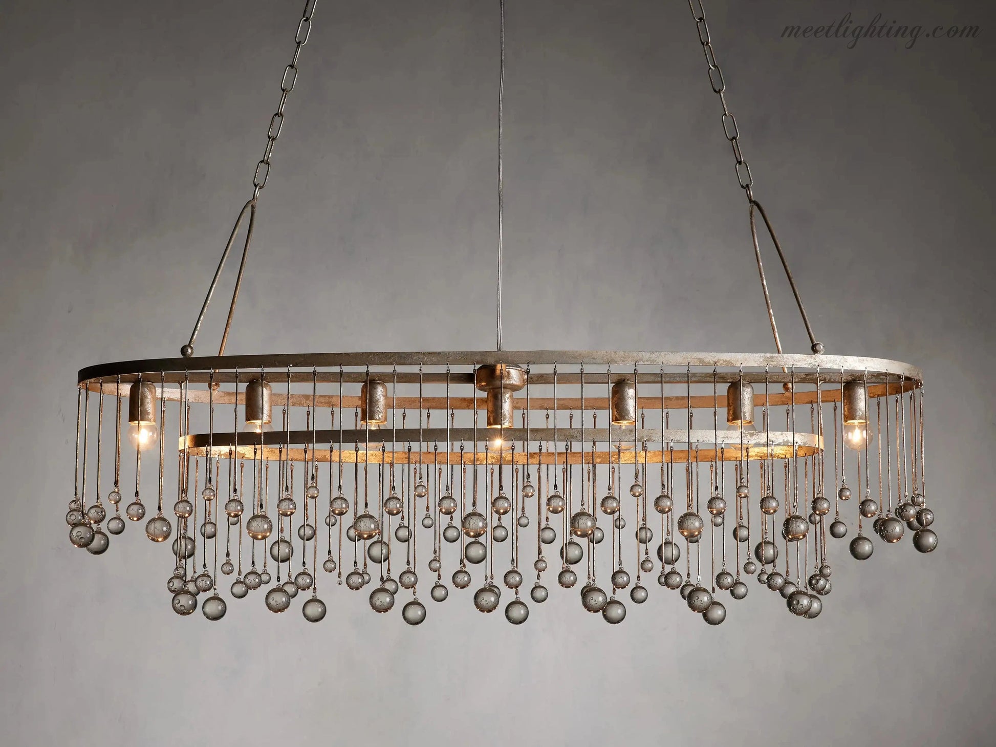 Aubrey 7 Light Oval Chandelier-Meet Lighting