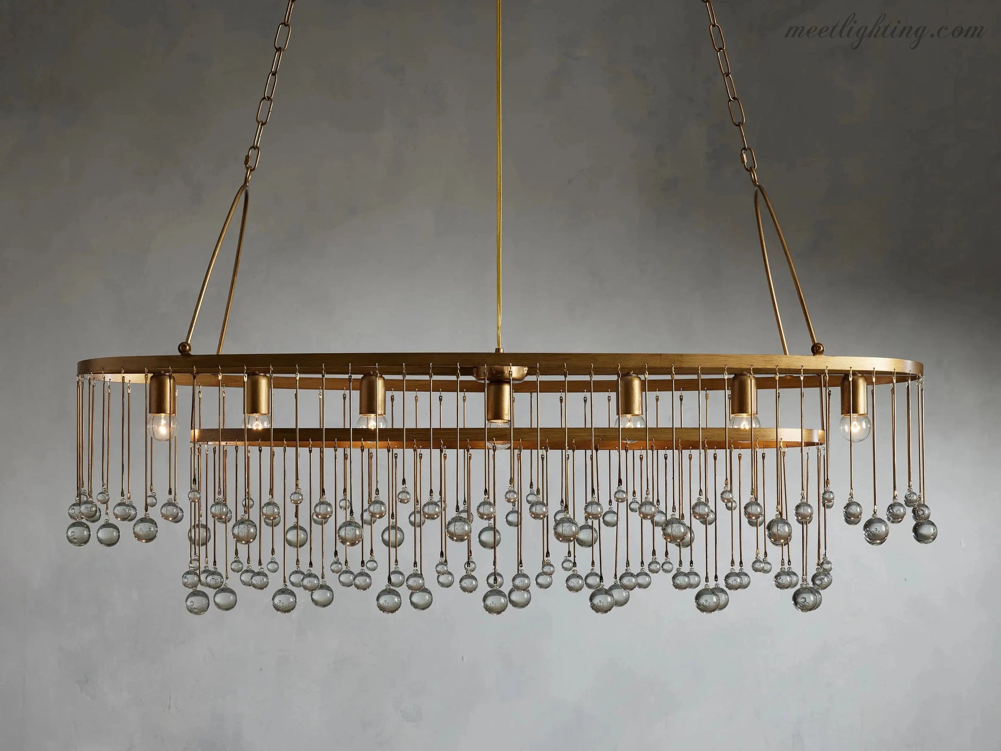 Aubrey 7 Light Oval Chandelier-Meet Lighting