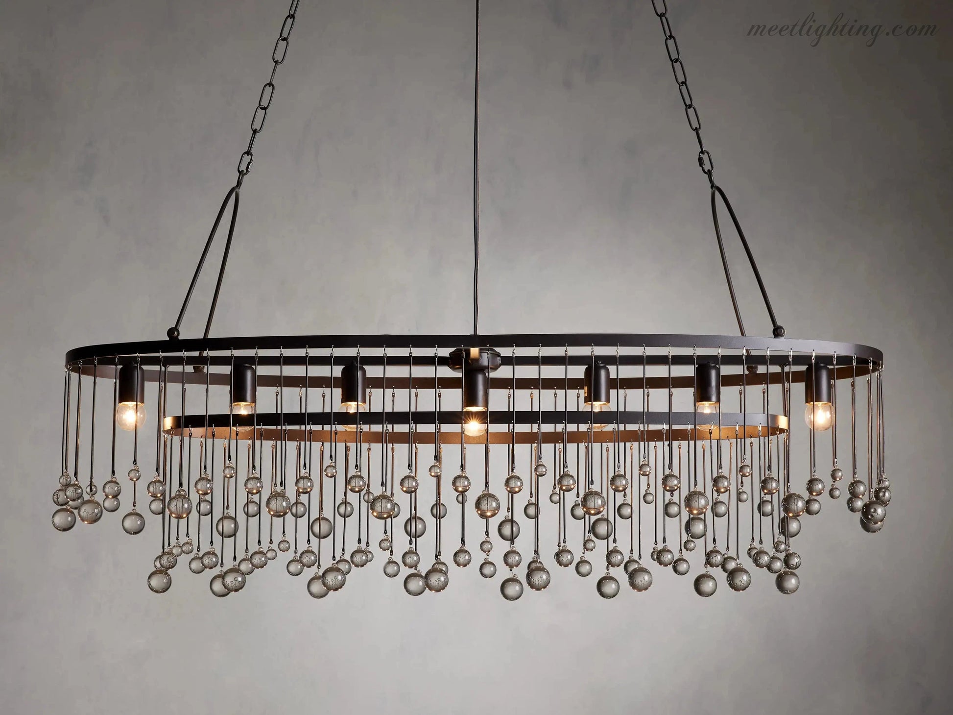 Aubrey 7 Light Oval Chandelier-Meet Lighting