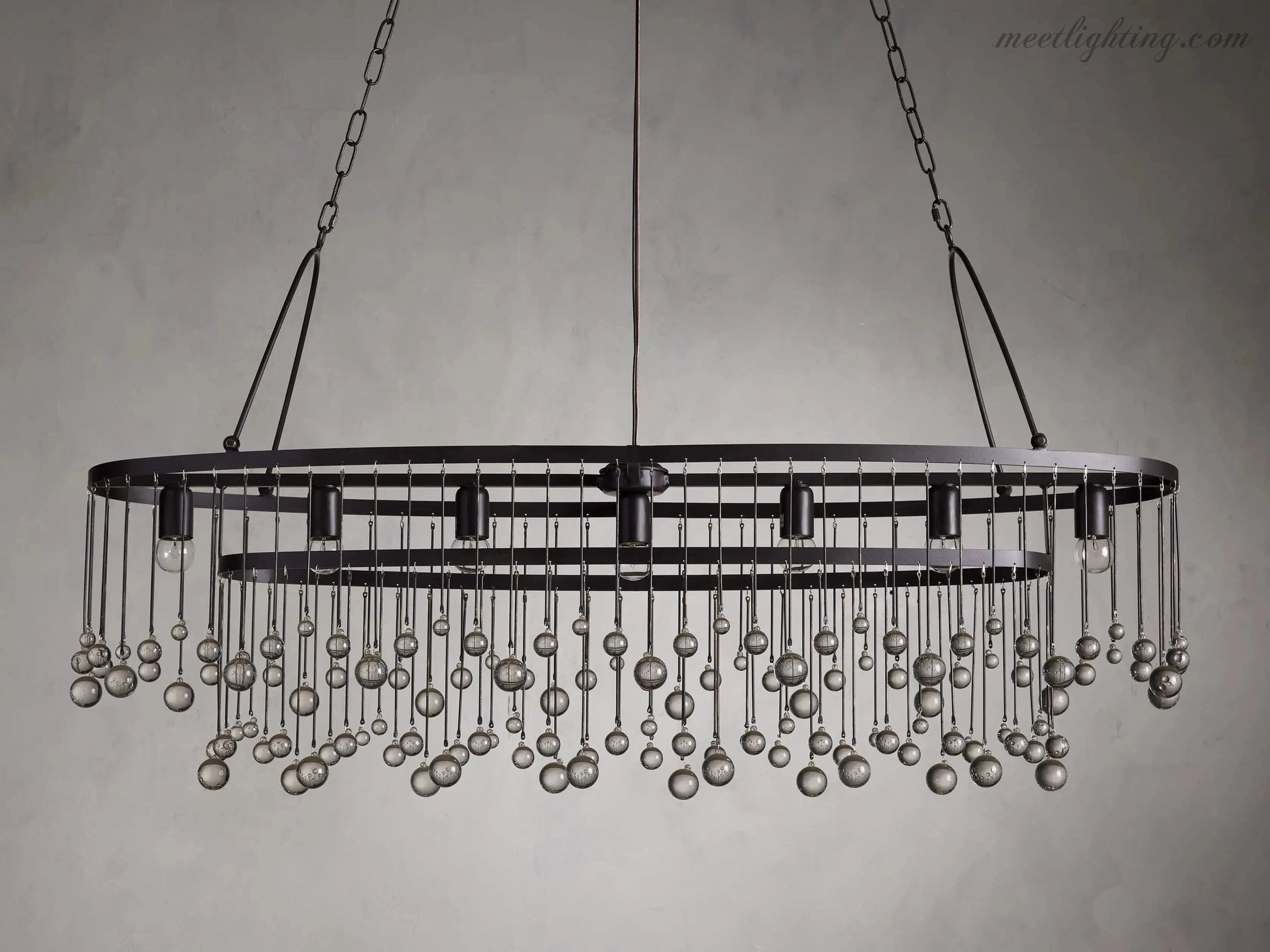 Aubrey 7 Light Oval Chandelier-Meet Lighting