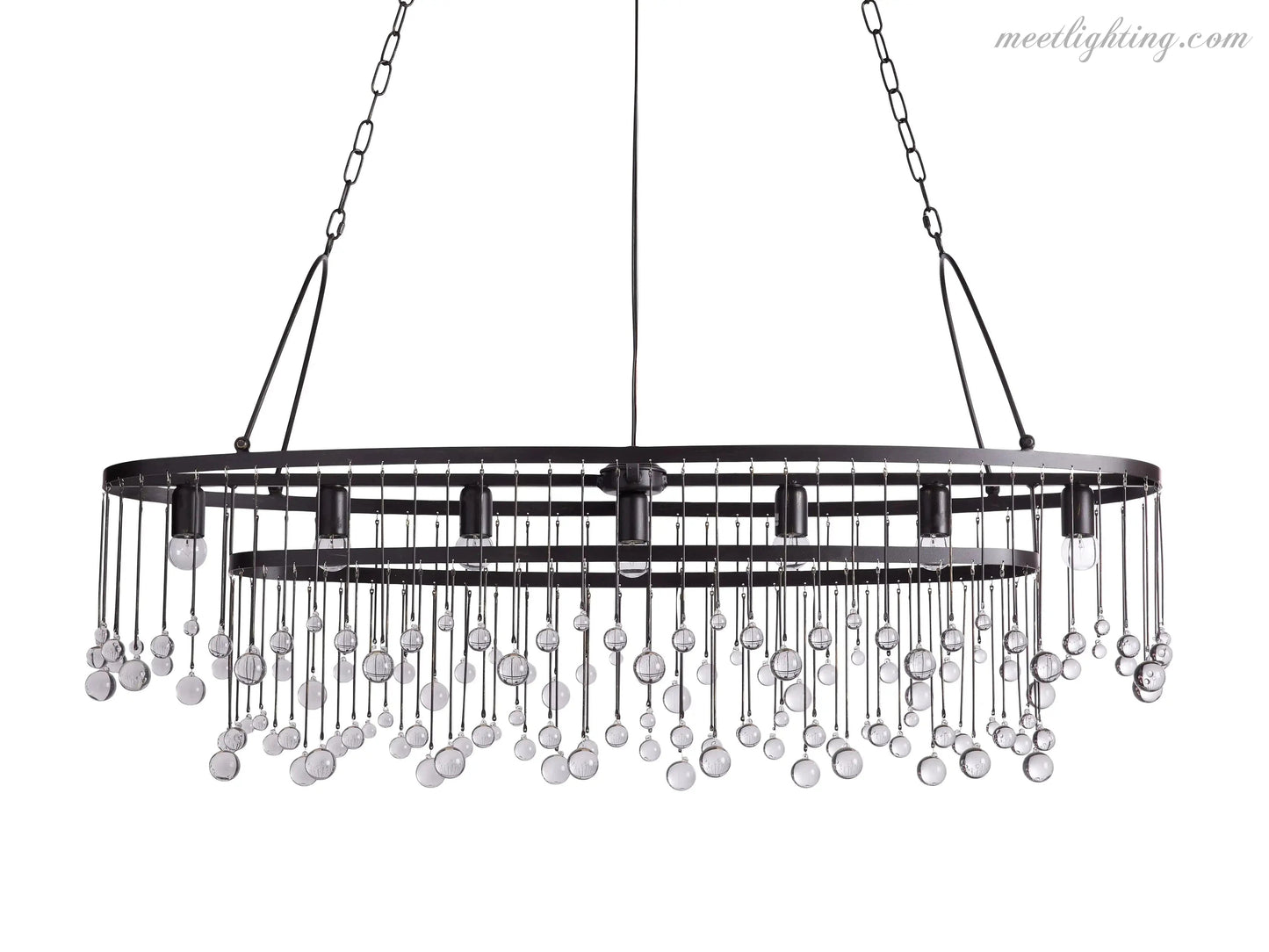 Aubrey 7 Light Oval Chandelier-Meet Lighting