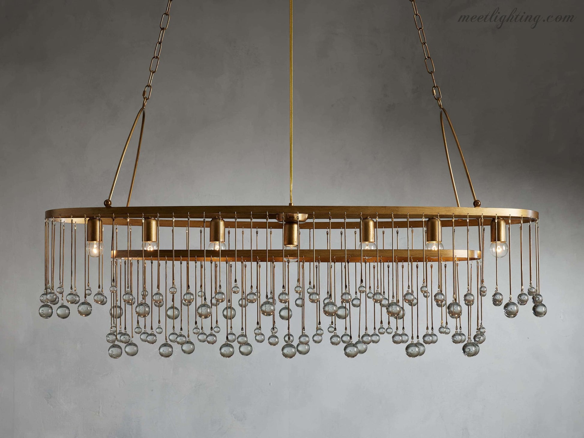 Aubrey 7 Light Oval Chandelier-Meet Lighting