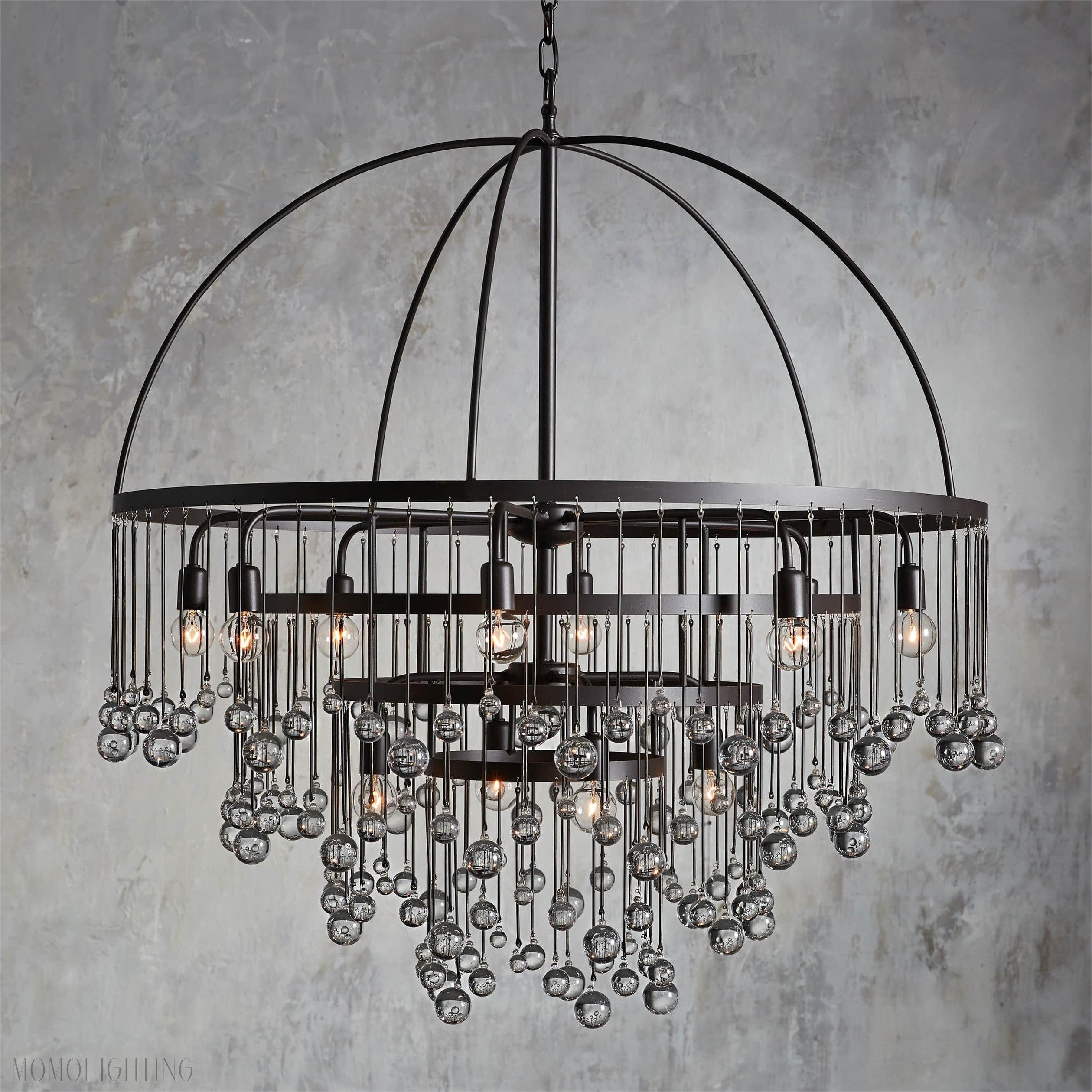 Aubrey Modern Crystal Ball 4 Tier Chandelier-Momo Lighting