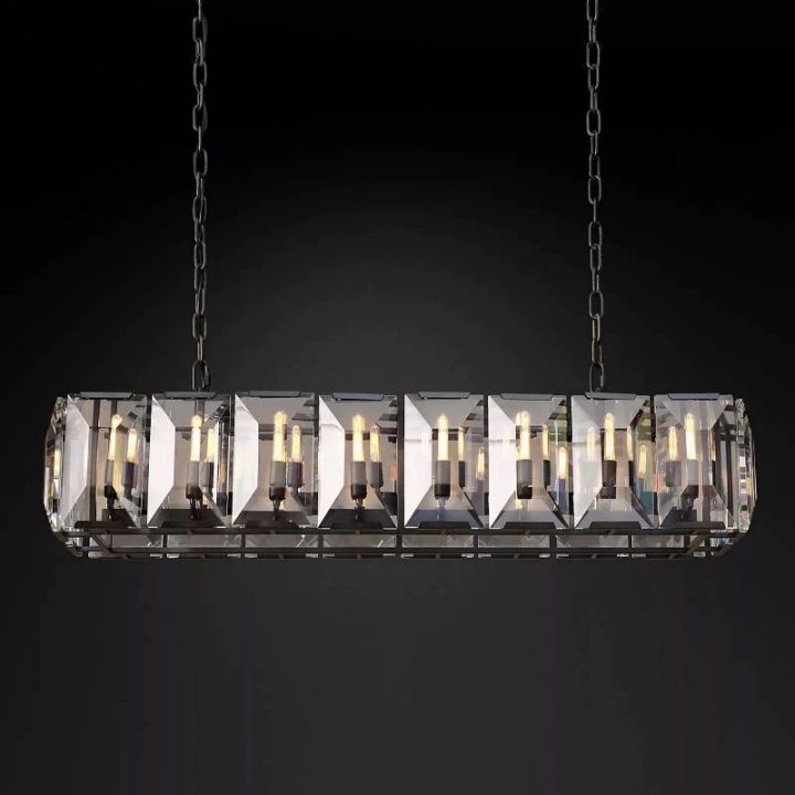 Harlow  Crystal Rectangular Chandelier 54"
