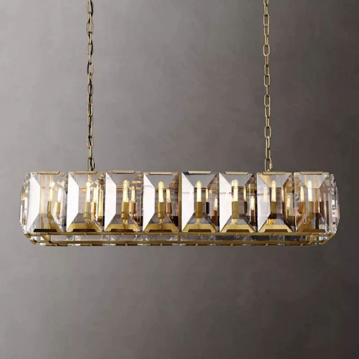 Harlow  Crystal Rectangular Chandelier 54"