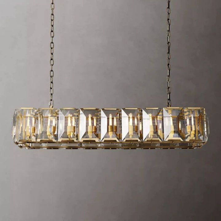 Harlow  Crystal Rectangular Chandelier 62"