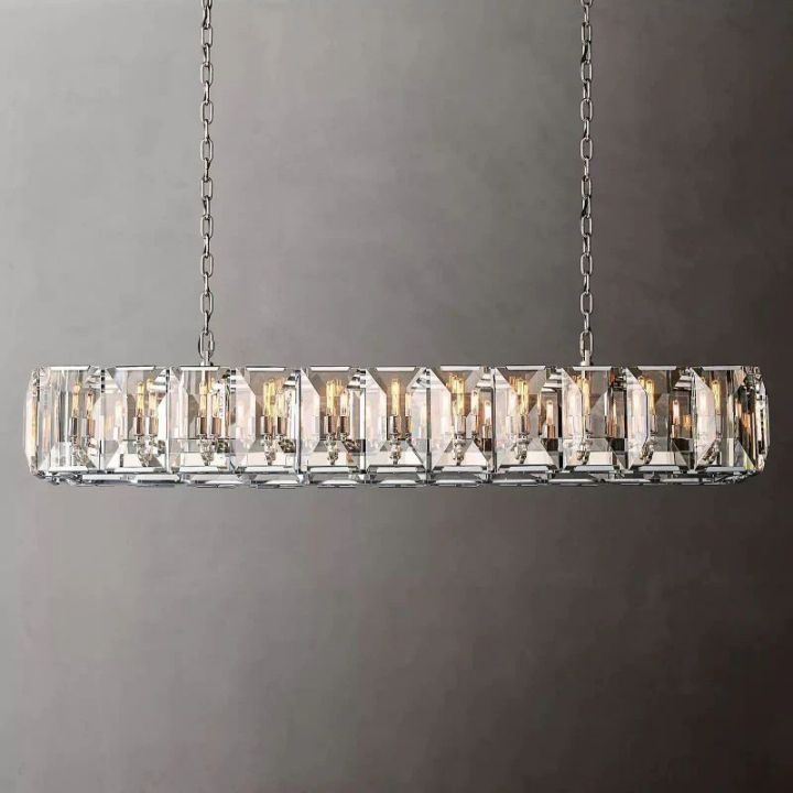 Harlow  Crystal Rectangular Chandelier 74"