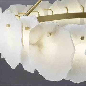 August Mordern Marble Linear Chandelier( Chains Version)-Meet Lighting