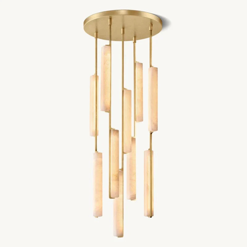 Audon Alabaster Round Chandelier-MEET LIGHTING