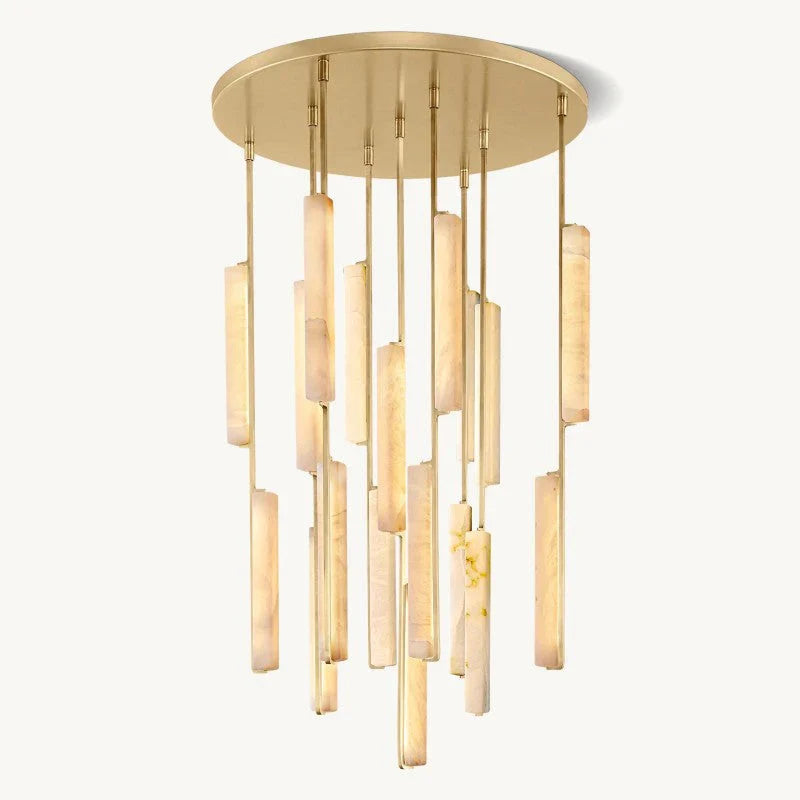 Audon Alabaster Round Chandelier-MEET LIGHTING