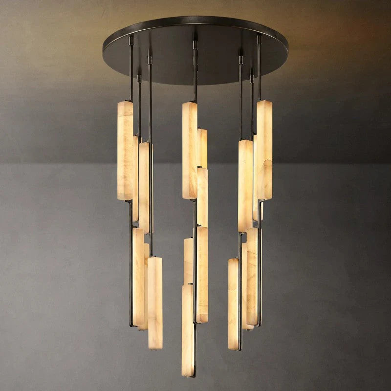 Audon Alabaster Round Chandelier-MEET LIGHTING