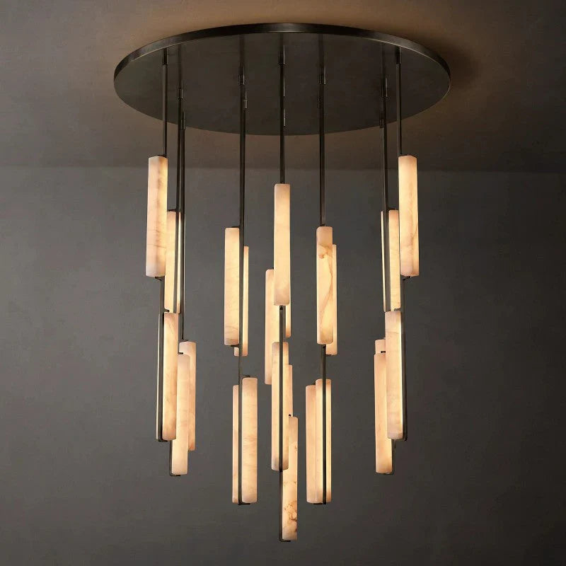 Audon Alabaster Round Chandelier-MEET LIGHTING