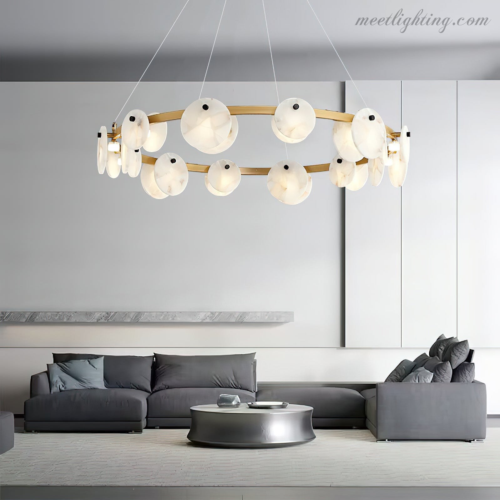 Austen Alabaster Chandelier-MEET LIGHTING