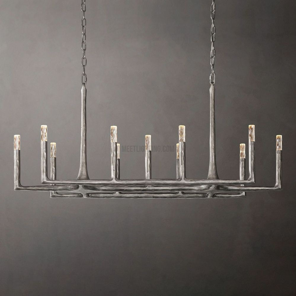 Avar Forged Linear Chandelier 54"D-Meet Lighting