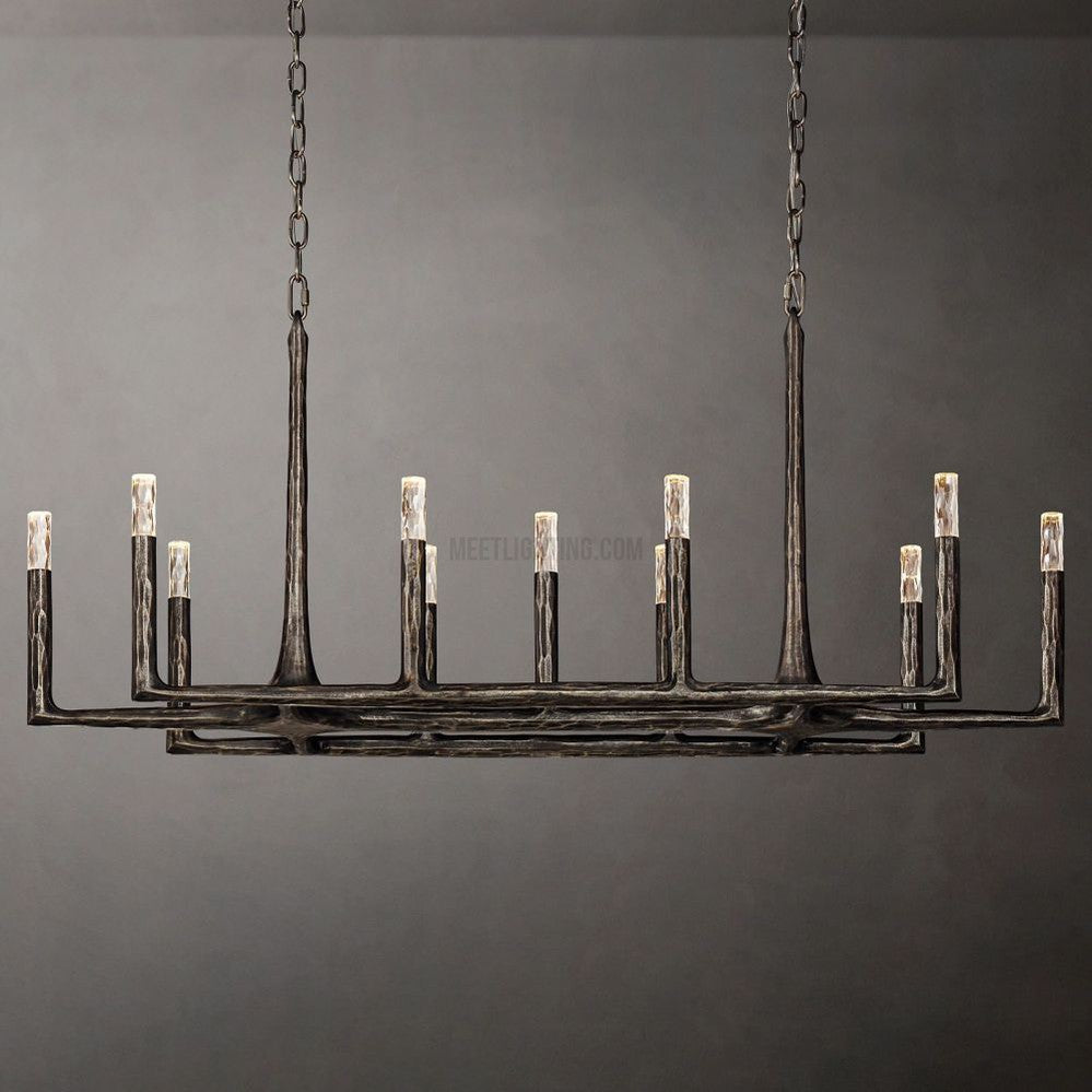 Avar Forged Linear Chandelier 54"D-Meet Lighting