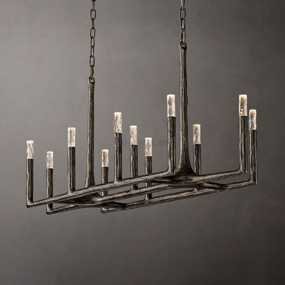 Avar Forged Linear Chandelier 54"D-Meet Lighting