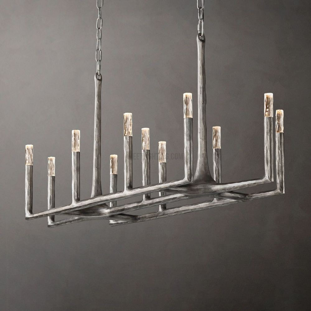 Avar Forged Linear Chandelier 54"D-Meet Lighting