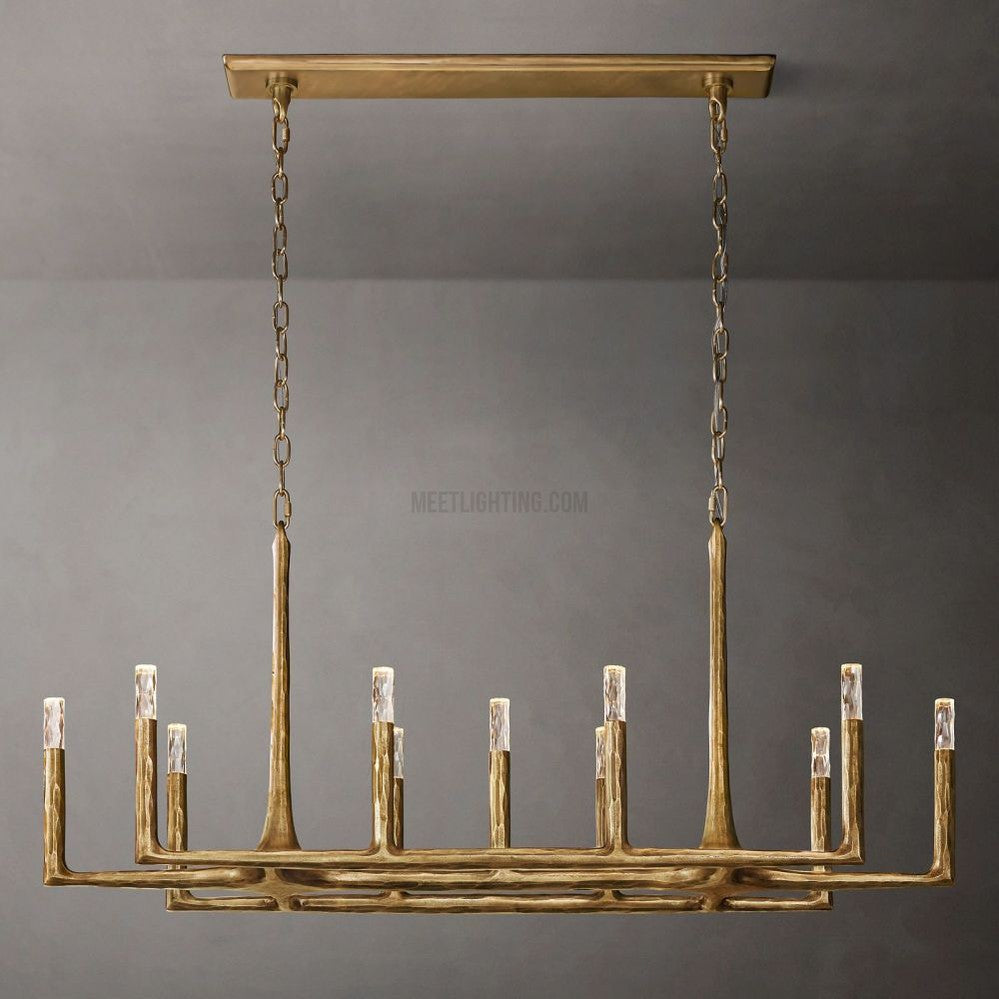 Avar Forged Linear Chandelier 54"D-Meet Lighting