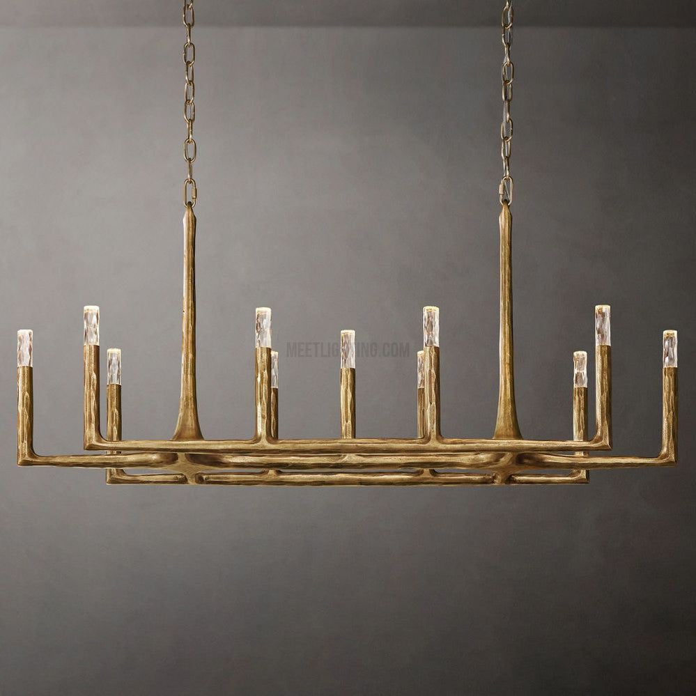 Avar Forged Linear Chandelier 54"D-Meet Lighting