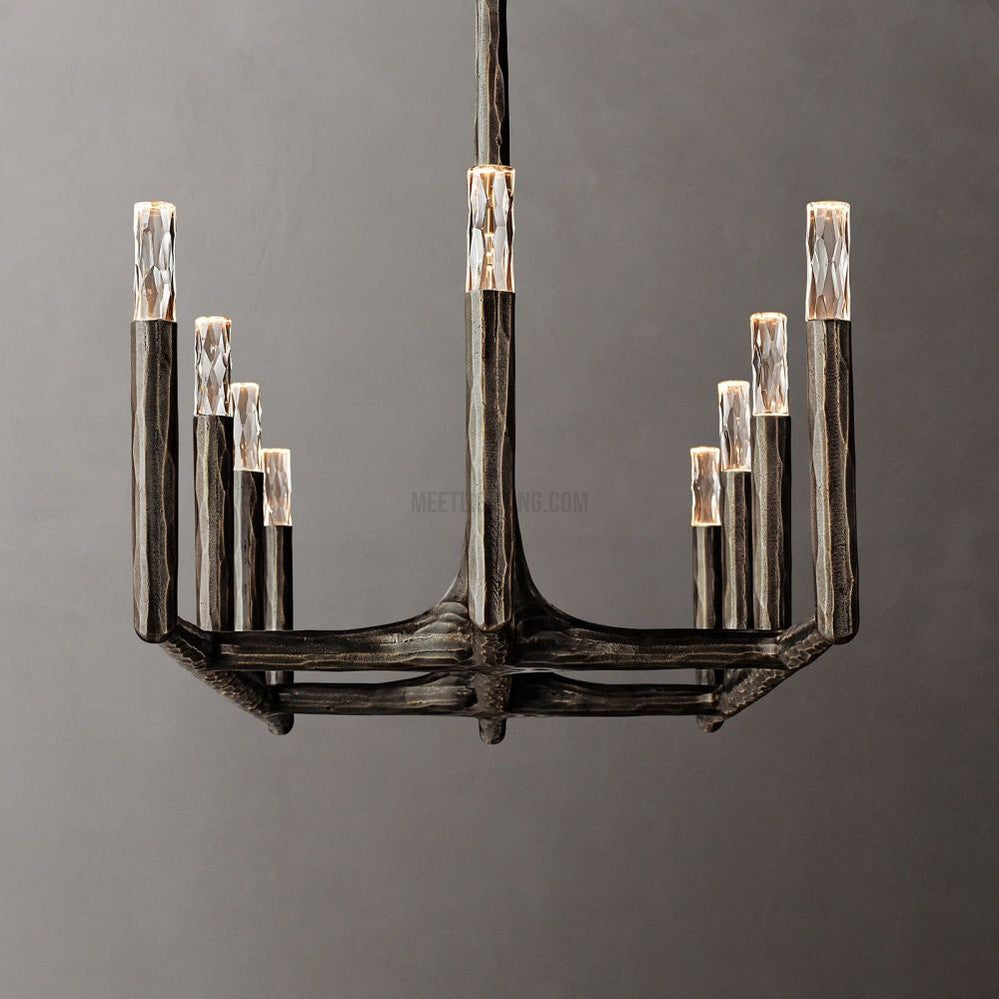 Avar Forged Linear Chandelier 72"D-Meet Lighting