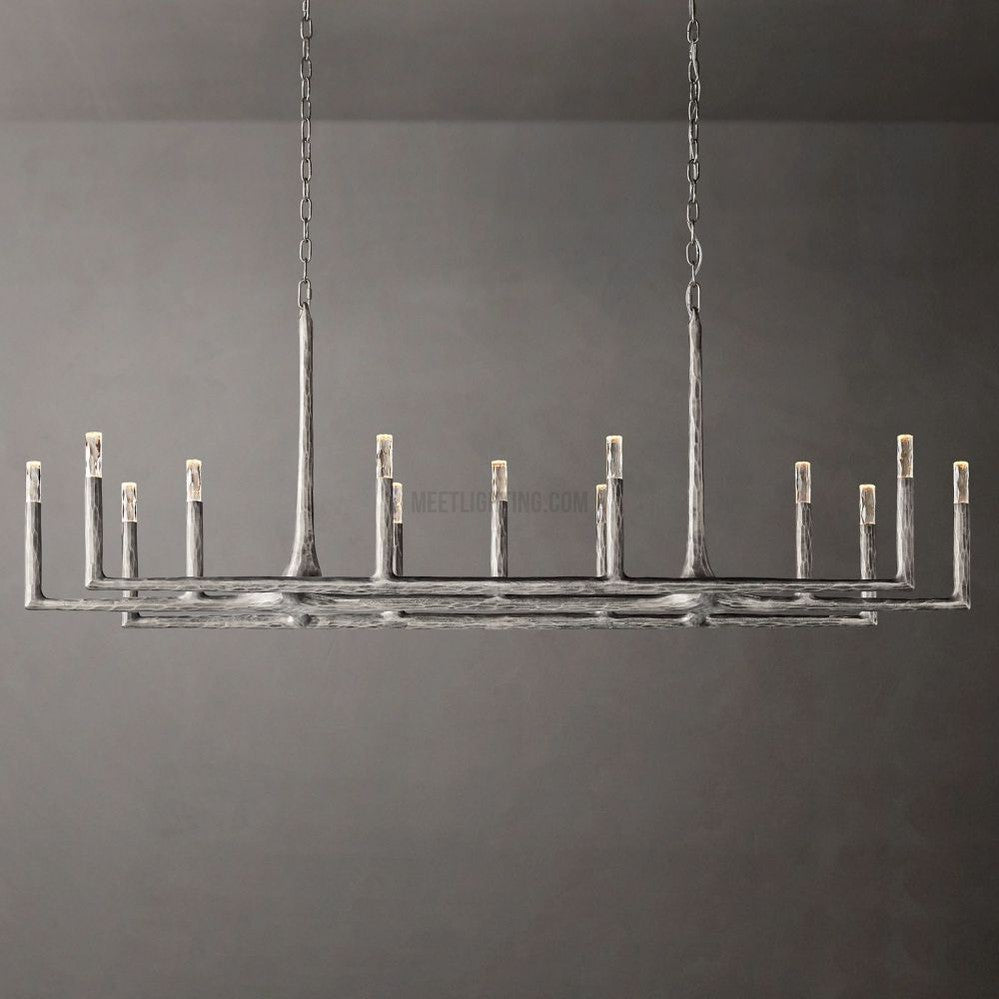 Avar Forged Linear Chandelier 72"D-Meet Lighting