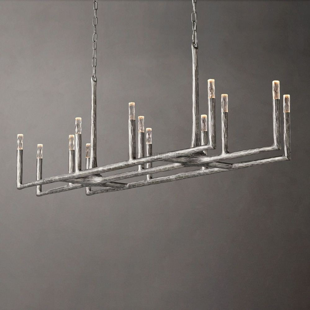 Avar Forged Linear Chandelier 72"D-Meet Lighting