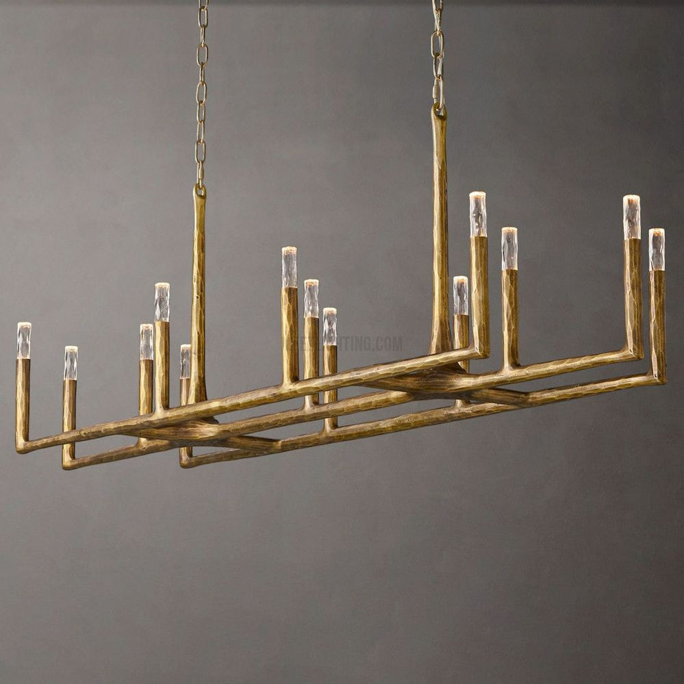 Avar Forged Linear Chandelier 72"D-Meet Lighting