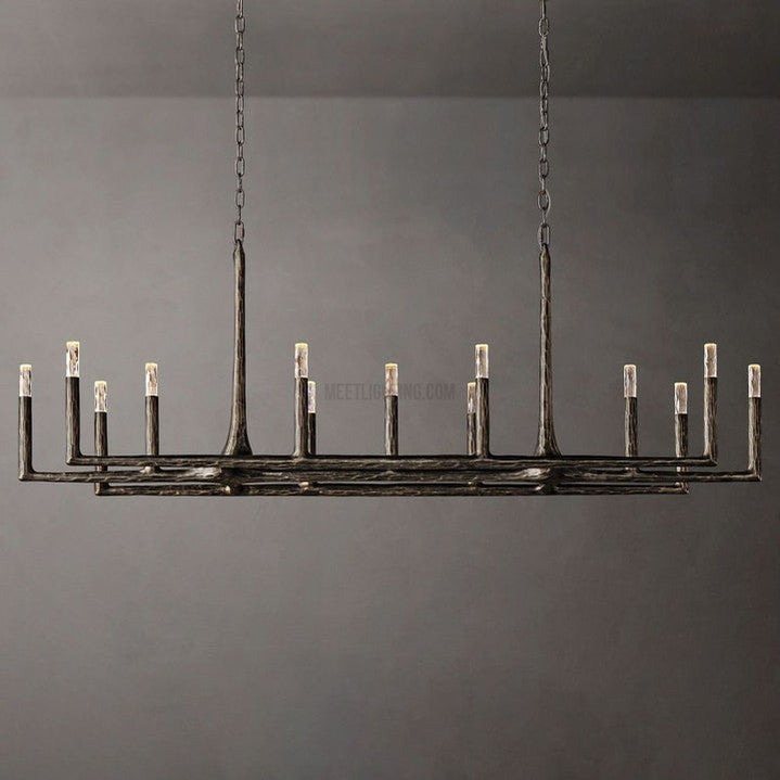 Avar Forged Linear Chandelier 72"D-Meet Lighting