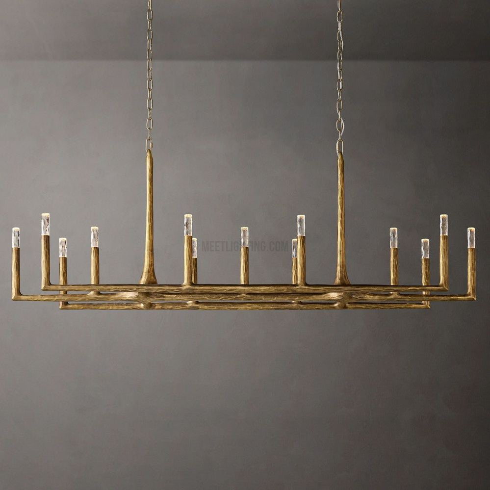 Avar Forged Linear Chandelier 72"D-Meet Lighting