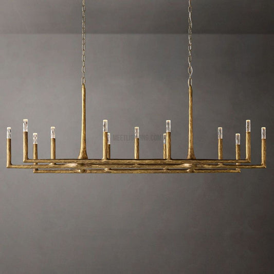 Avar Forged Linear Chandelier 72"D-Meet Lighting