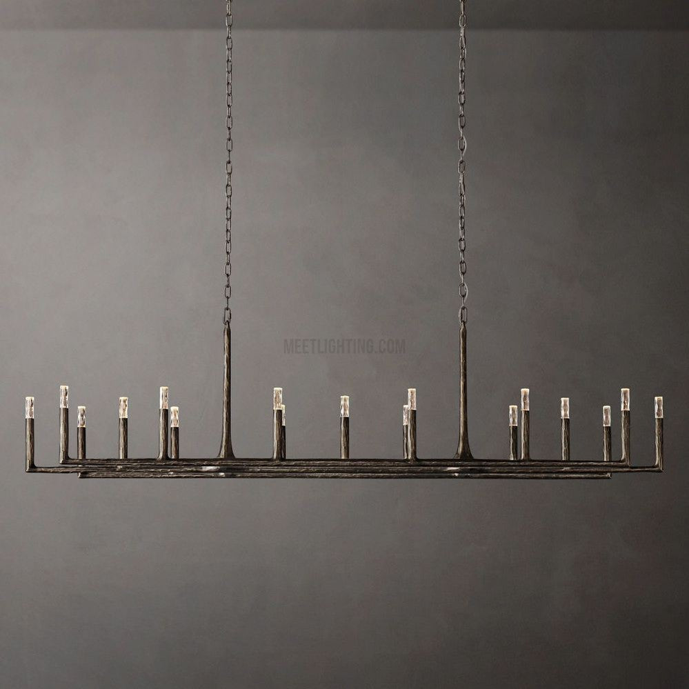 Avar Forged Linear Chandelier 96"D For Dinning Room / Kitchen-Meet Lighting