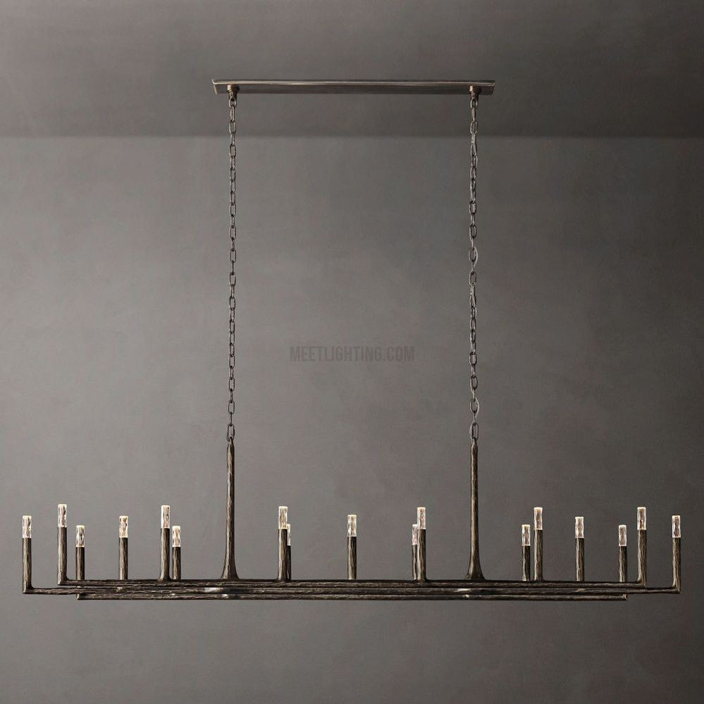 Avar Forged Linear Chandelier 96"D For Dinning Room / Kitchen-Meet Lighting