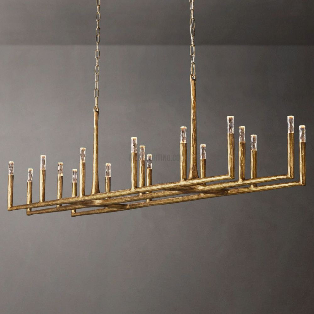 Avar Forged Linear Chandelier 96"D For Dinning Room / Kitchen-Meet Lighting