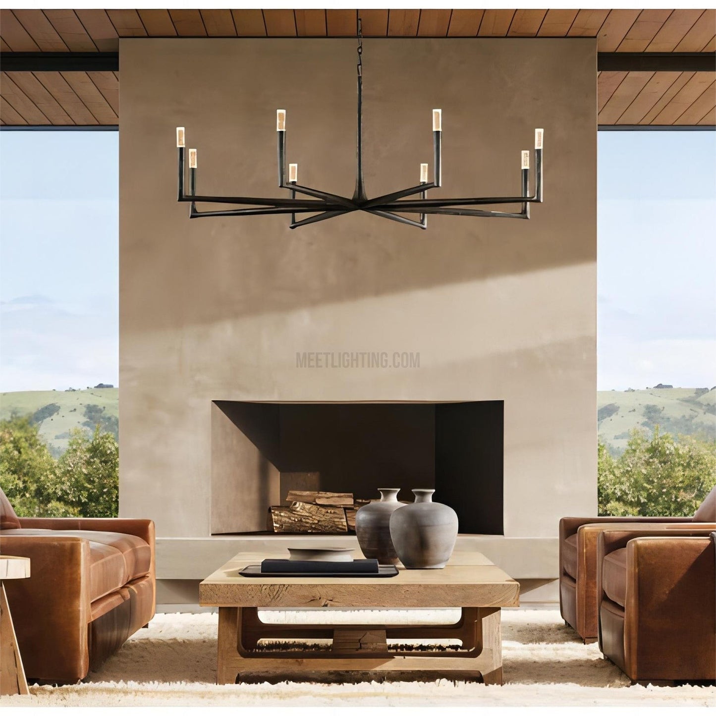 Avar Forged Round Chandelier 36"D-Meet Lighting