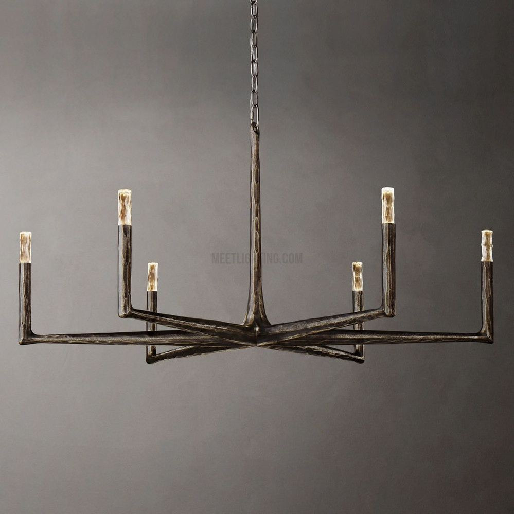 Avar Forged Round Chandelier 48"D-Meet Lighting