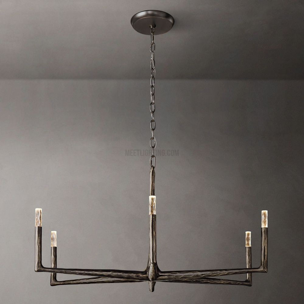 Avar Forged Round Chandelier 48"D-Meet Lighting