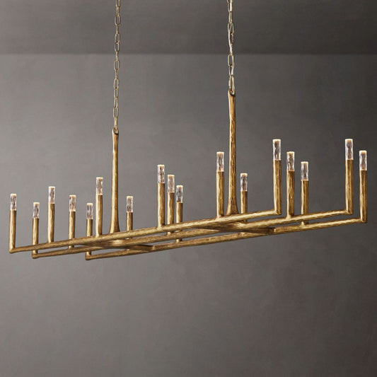 Avar Forged Linear Chandelier 96"D For Dinning Room / Kitchen