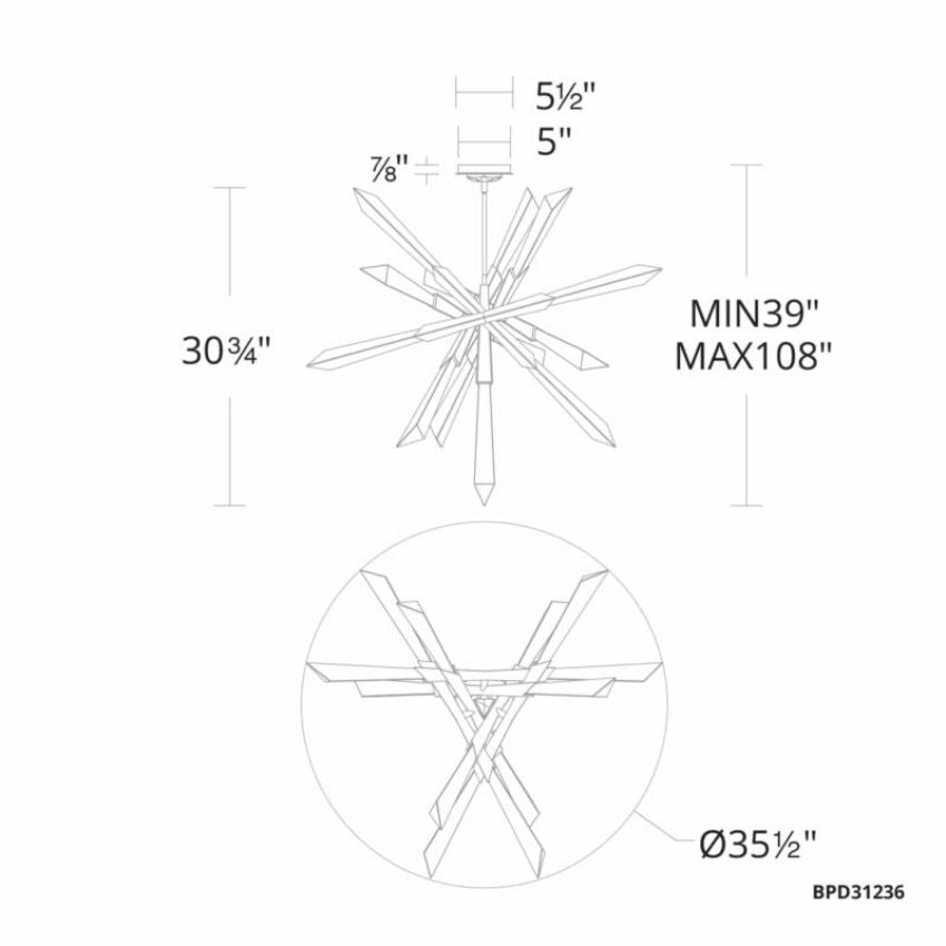 Axel Pendant 36"-Meet Lighting