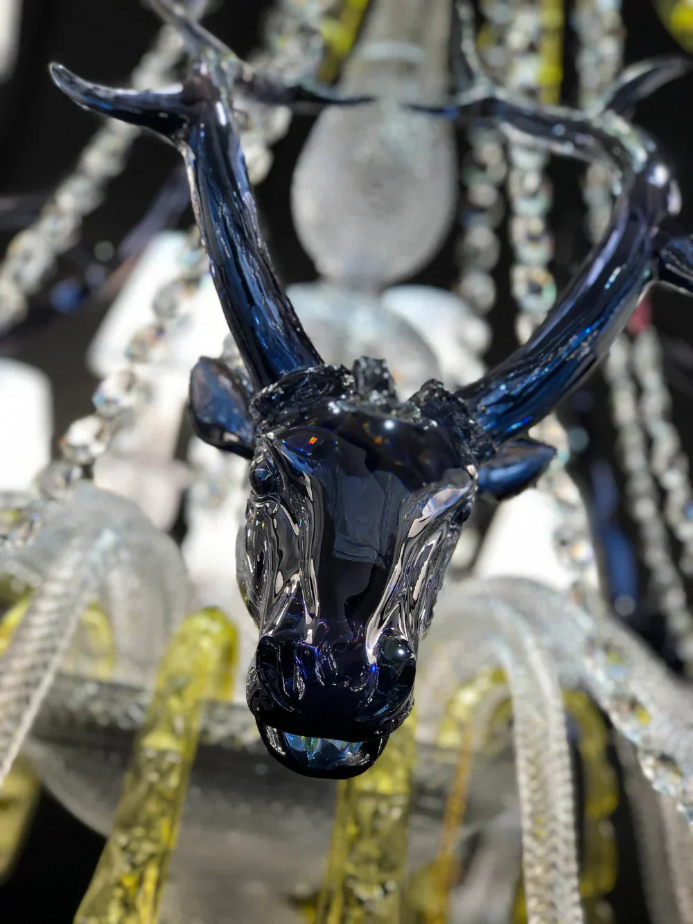 Traditional Colorful Candle Branch Blue Deer Crystal Chandelier for Living Room/Dining Room-MEET LIGHTING