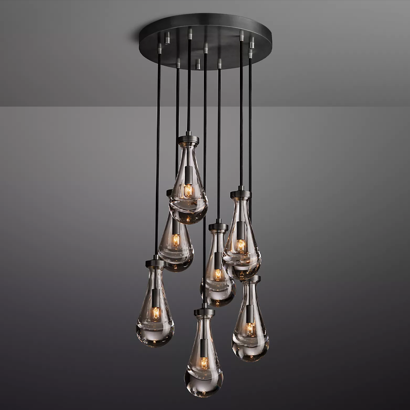 Raindrop Modern Round 18'' 7-Light Chandelier For Living Room