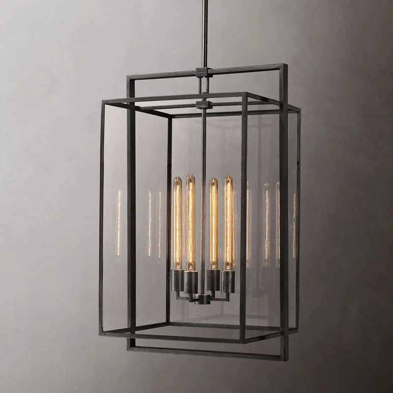 Becker Glass Lantern Modern Pendant-Meet Lighting