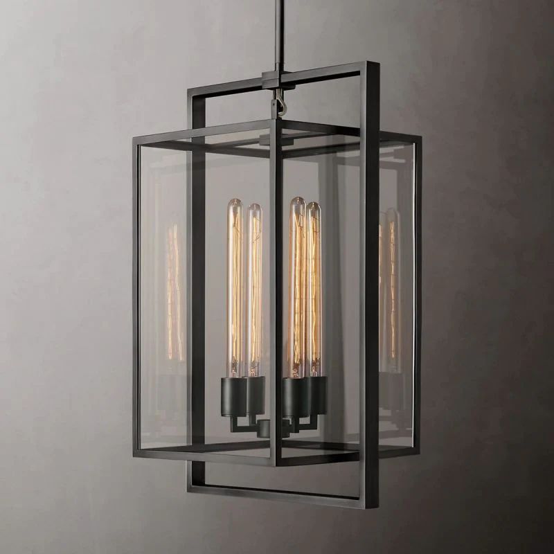 Becker Glass Lantern Modern Pendant-Meet Lighting