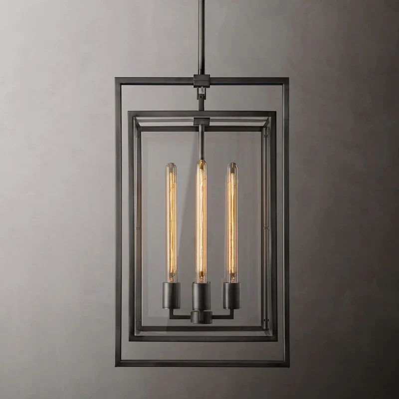 Becker Glass Lantern Modern Pendant-Meet Lighting