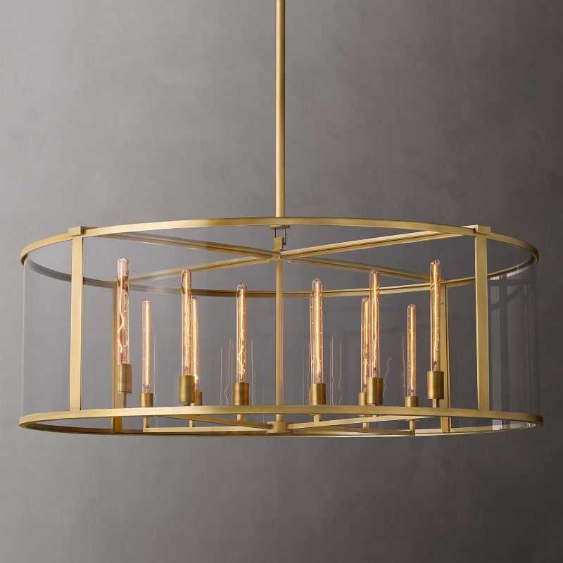 Becklola Round Chandelier 55" chandeliers for dining room,chandeliers for stairways,chandeliers for foyer,chandeliers for bedrooms,chandeliers for kitchen,chandeliers for living room Rbrights Lacquered Burnished Brass  