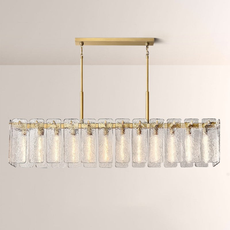 Camette Glass Rectangular Chandelier 72"W