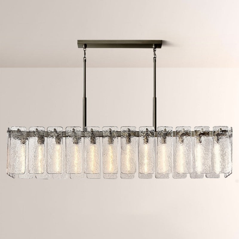 Camette Glass Rectangular Chandelier 72"W